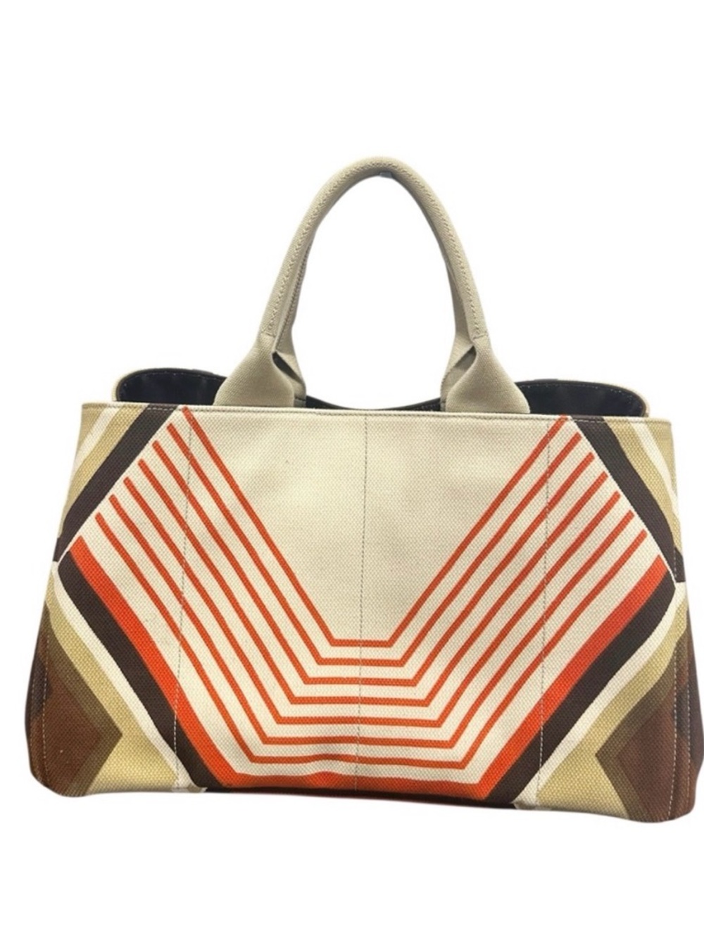 Prada Limited Edition Retro Stampada Geometric Canapa GM Tote - Picture 6 of 13